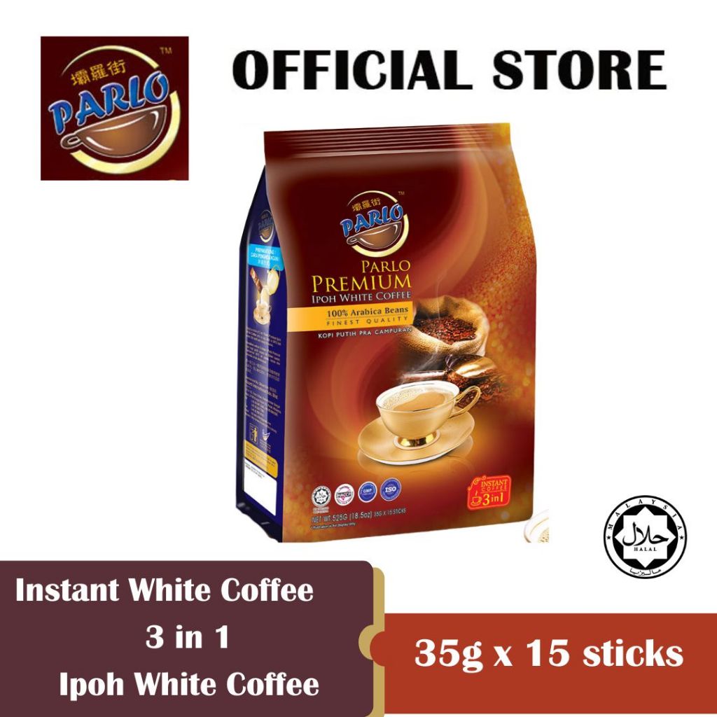 PARLO PREMIUM Ipoh White Coffee 525g (35 x 15 sticks) | Shopee Malaysia