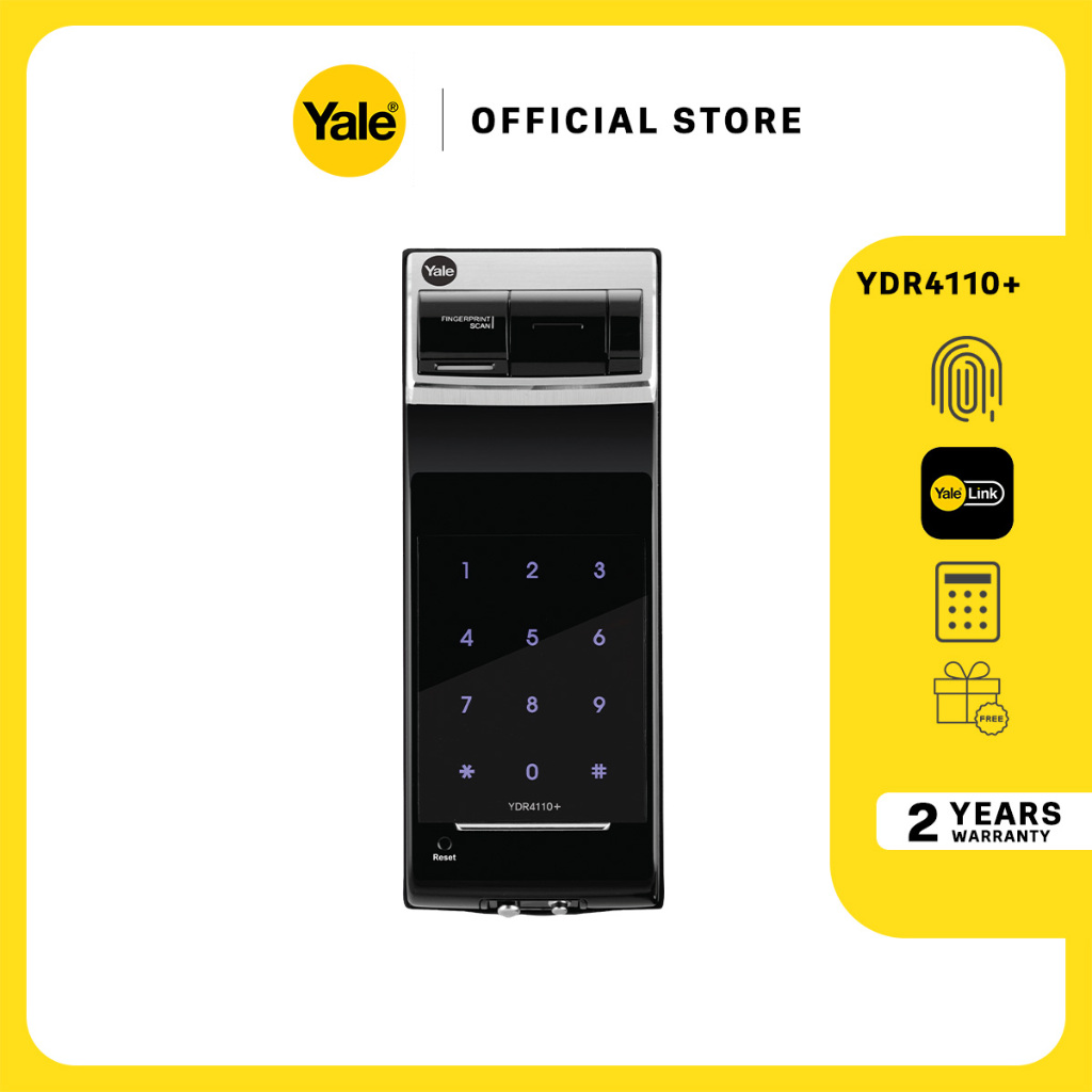 Yale YDR4110+ RIM Smart Door Lock Fingerprint/ PIN Code/ Bluetooth