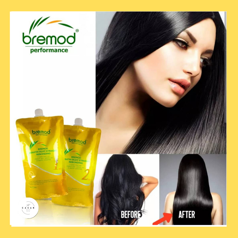 BREMOD KERATIN Silky Straight Rebonding 800ML/Ubat Lurus Rambut ...