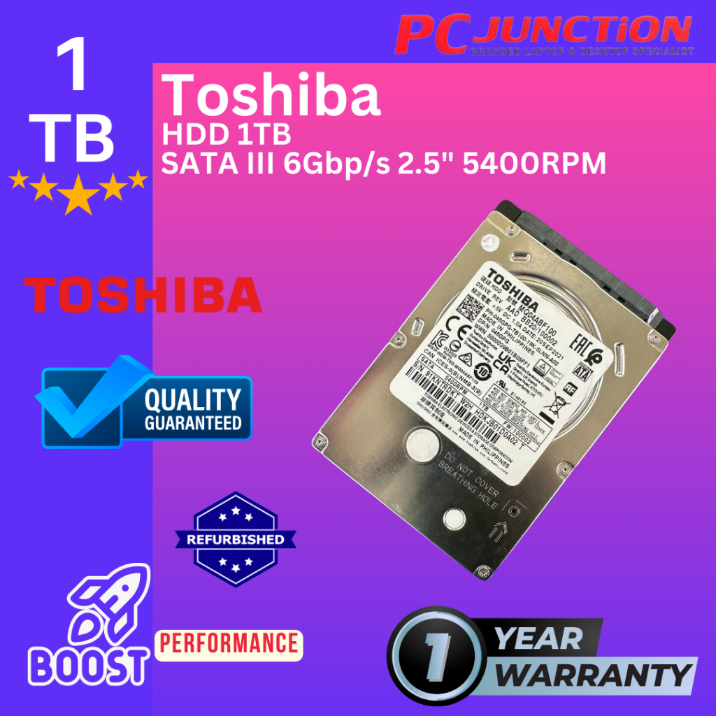 TOSHIBA (MQ04ABF100) 1TB SATA III HARD DISK DRIVE 6GB/S 5400RPM 48GPG ...