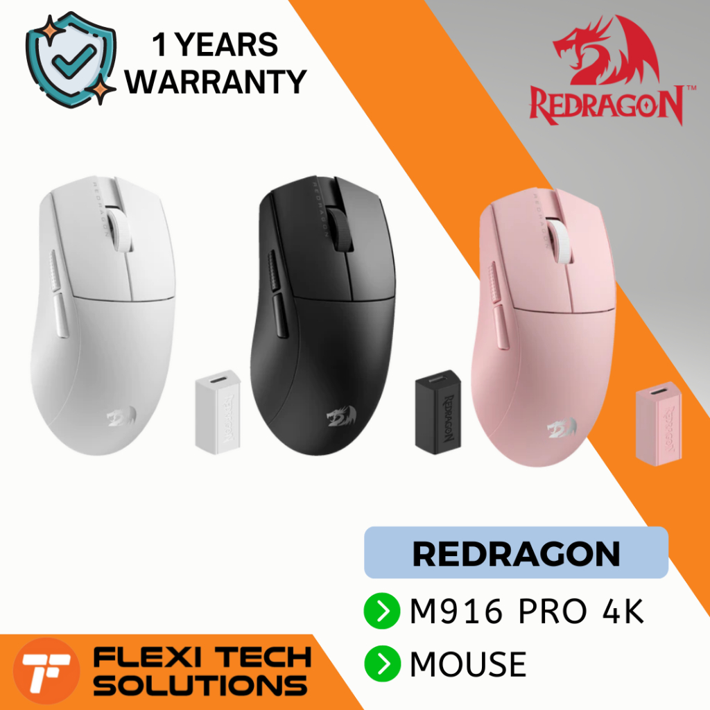 Flexi Tech REDRAGON M916 PRO 4K 3-Mode Wireless Gaming Mouse - Black ...