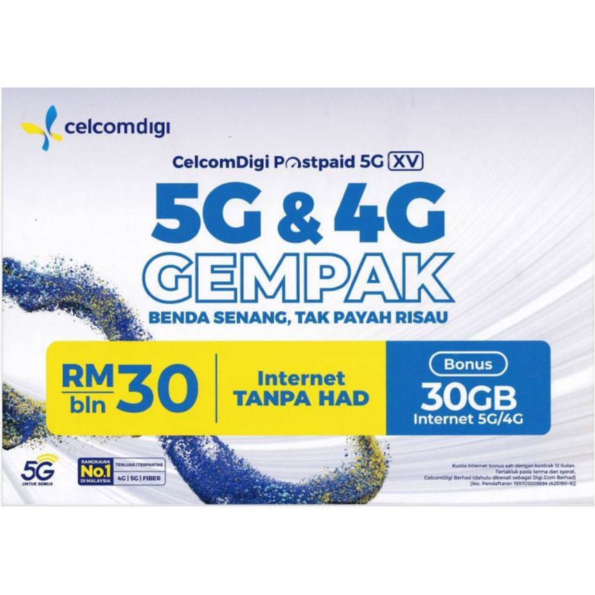 👍🏻 Unlimited HighSpeed DATA & CALL CelcomDigi Postpaid 5G XV ( 30XV ...