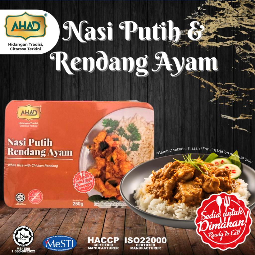 RTE NASI PUTIH DAN RENDANG AYAM AHAD HALAL | Shopee Malaysia