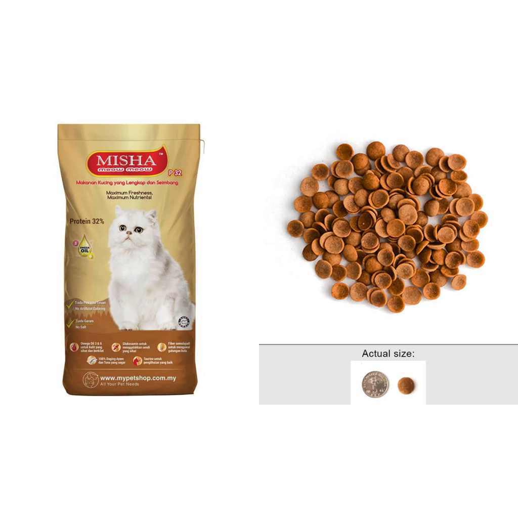 [Repack 1kg] MISHA Cat Dry Food - Seafood/ Ocean Fish/ Chicken & Tuna ...