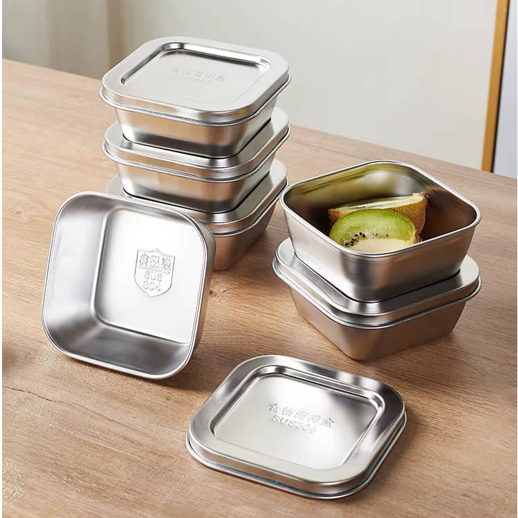 Stainless Steel Strip Storage Box With Cover 不锈钢储存盒带盖 | Shopee Malaysia