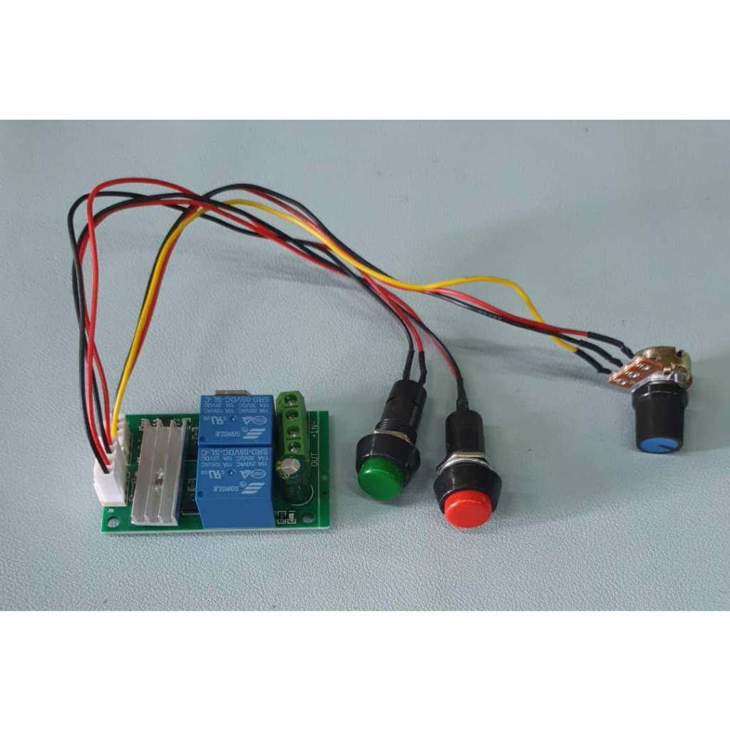 Produktbild von DollaTek PWM DC-Motordrehzahlregler 6-24V, 5A (8A Spitze), LED-Tastgrad-Anzeige 0-100%, Frequenz 16 KHz