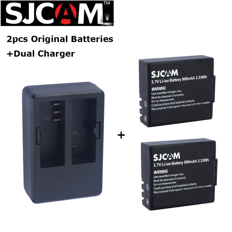 Original SJCAM Extra Battery and Dual Charger for SJ4000 SJ5000 4K M10