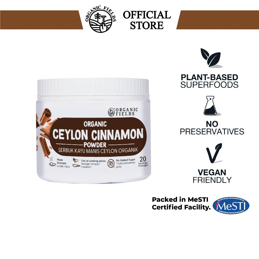 ORGANIC FIELDS Organic Ceylon Cinnamon Powder | Shopee Malaysia