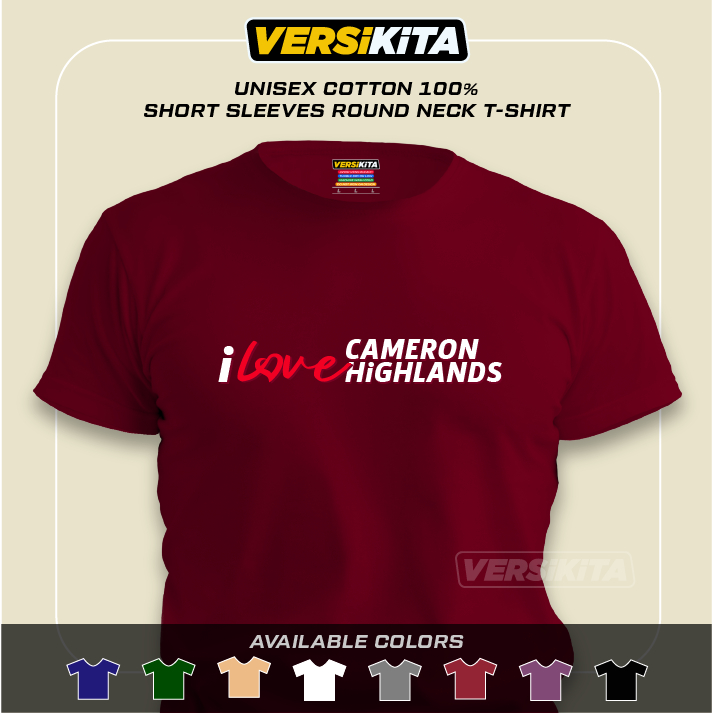 I LOVE CAMERON HIGHLANDS Cotton Roundneck Short Sleeves T-Shirt / XS ...