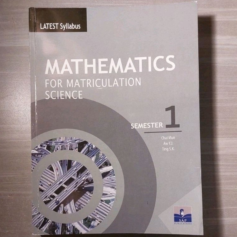 [2ND HAND] MATHEMATICS FOR MATRICULATION SEMESTER 1 (SCIENCE) | Shopee ...