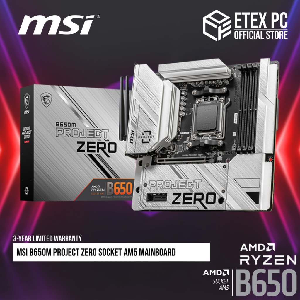 MSI B650M Project Zero Socket AM5 Mainboard # MSI B650M PROJECT ZERO ...