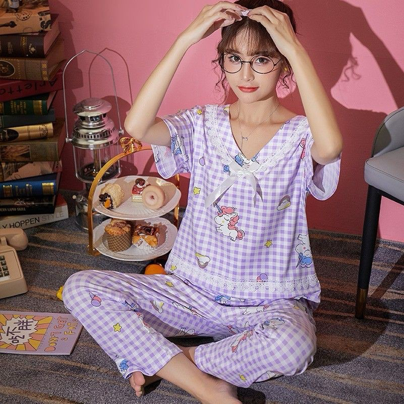 Women pyjamas lingerie nightwear baju tidur perempuan pajamas t shirt sexy Maternity Shopee Malaysia
