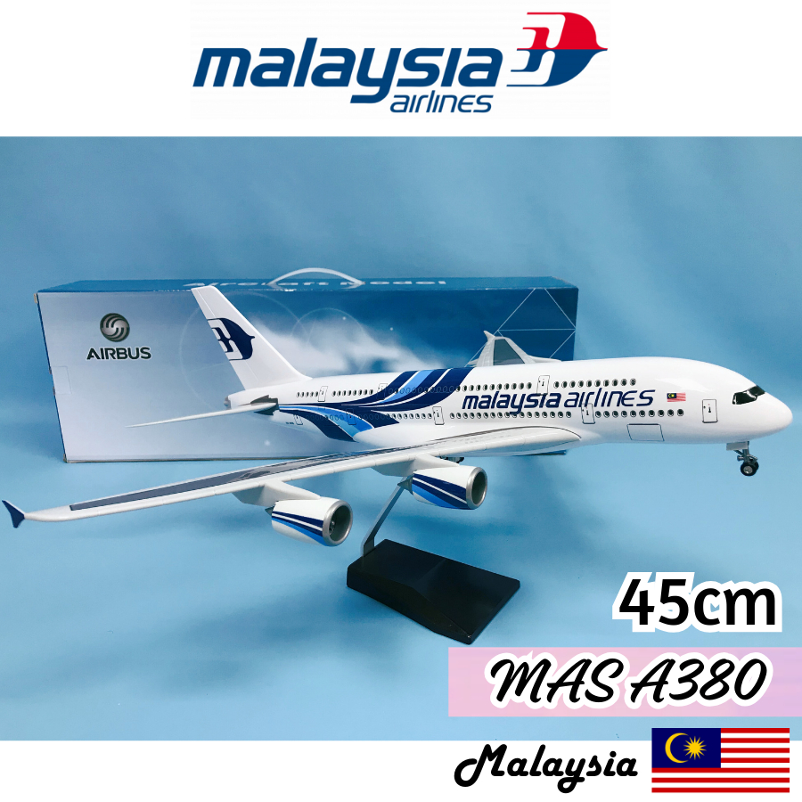 45CM Malaysia Airline A380 MAS Aeroplane Kapal Terbang Besar | Shopee ...