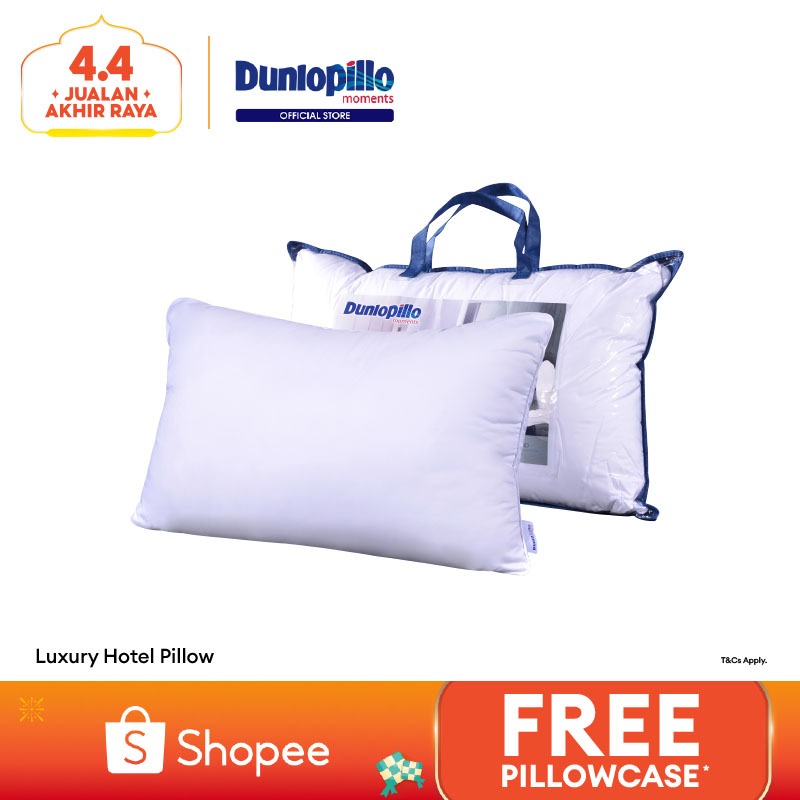 Dunlopillo Luxury Hotel Microgel Fibre Pillow (Free Pillow Case) (90 x
