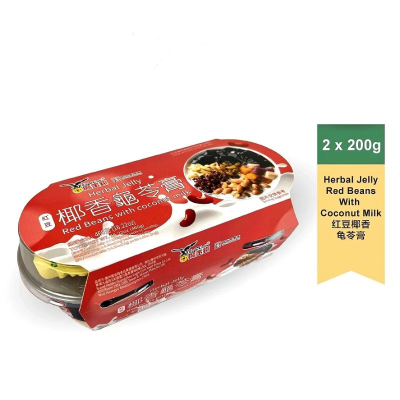 Eagle Coin Herbal Jelly Red Beans with Coconut Milk 2×200g 鹰金钱牌 红豆椰香龟苓膏 ...