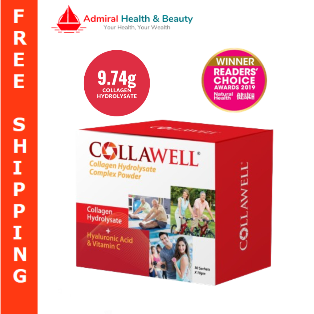 Collawell Collagen Hydrolysate Complex Powder with Hyaluronic Acid and ...