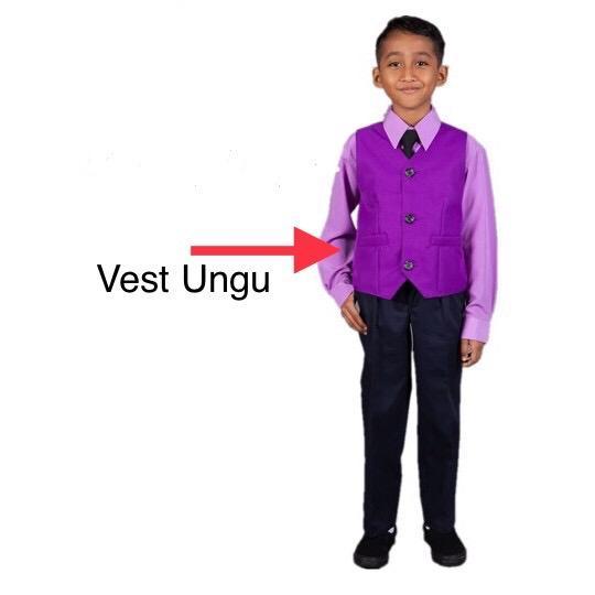 Vest Ungu Kain Licin Pakaian Pengawas Sekolah Rendah / Menengah ...