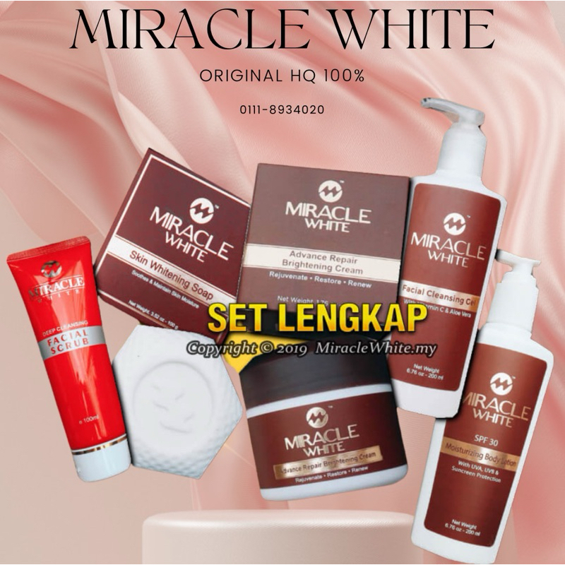 MIRACLE WHITE SKIN WHITENING SOAP CREAM LOTION CLEANSER