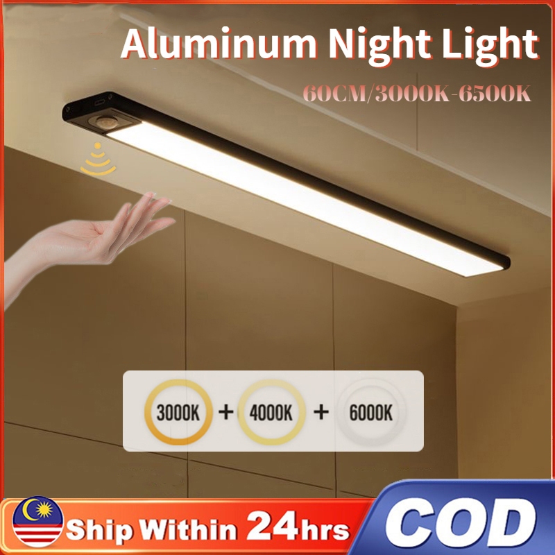 Motion Sensor Cabinet Light LED Strip 20 to 80cm Dimmable 3 Color USB ...