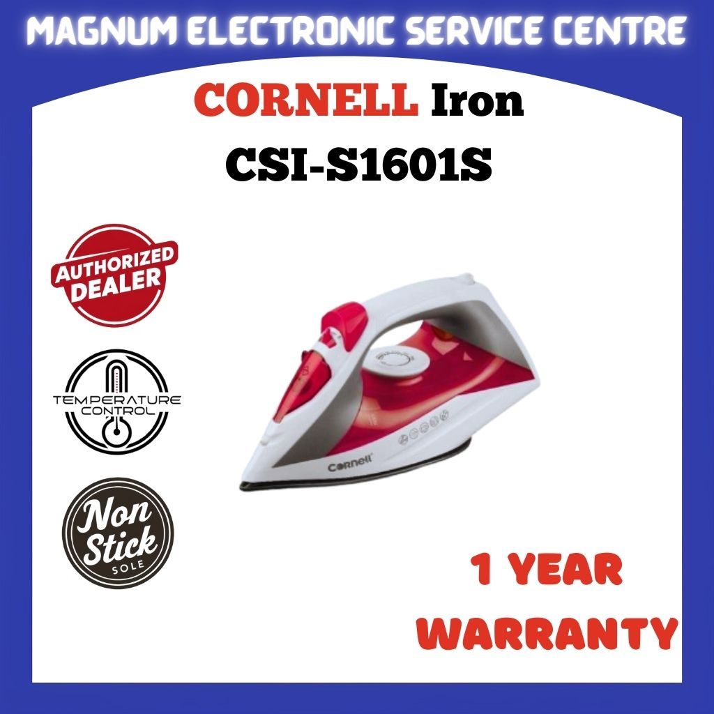 Cornell CSI-S1601S Steam Iron with Non-Stick Soleplate & Safety Cut-Off ...