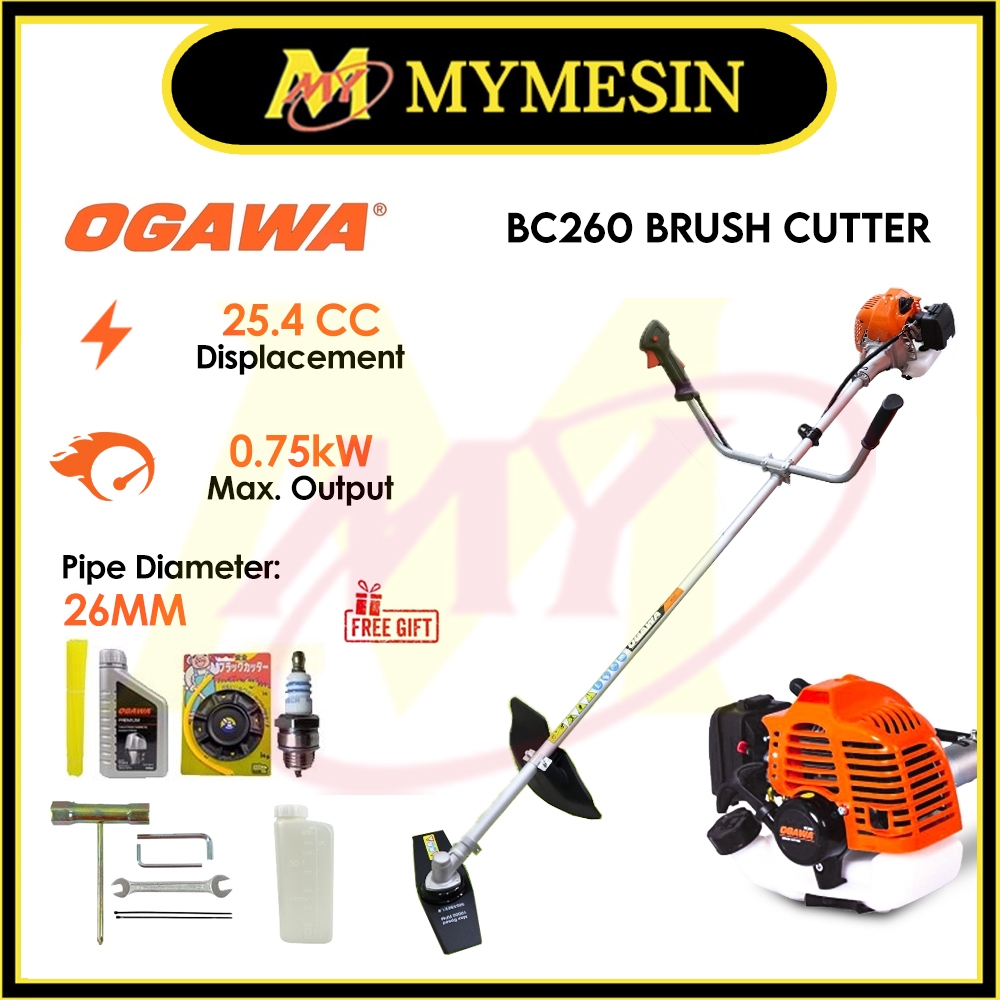 MY OGAWA BC260 Straight Shaft Brush Cutter 25.4CC Mesin Rumput Free