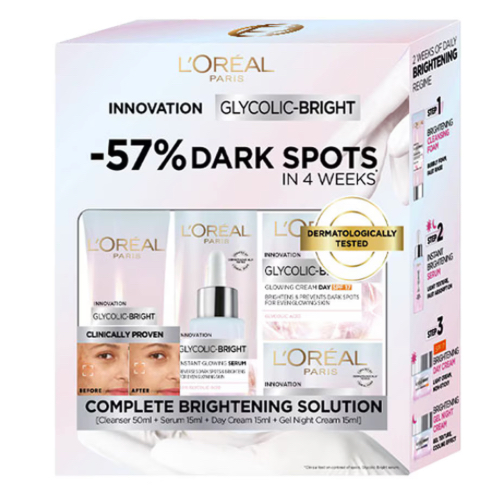 L'oreal Paris Skin Care Glycolic Bright 4 Piece Starter Kit 1s 