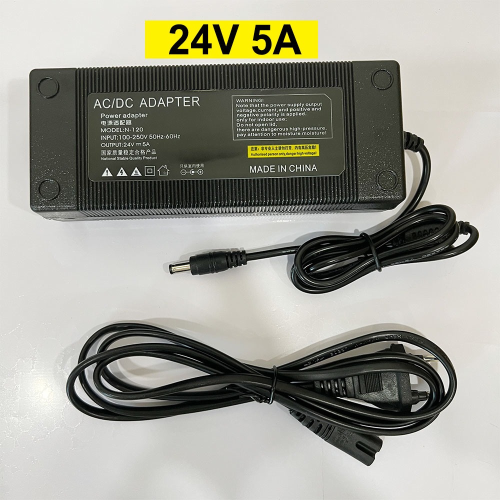 AC/DC POWER ADAPTER INPUT 100-240V~50/60HZ OUTPUT 24V 5A WITH 2 pin ...