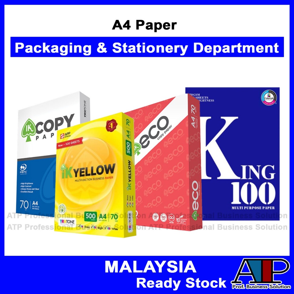 Stationery📐 IK A4 Copier Paper 70gsm 500 sheets IK Eco IK Yellow