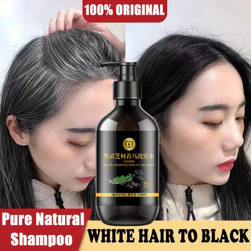 黑灵芝何首乌Black Hair Shampoo AntiHair Loss Shampoo White hair turning