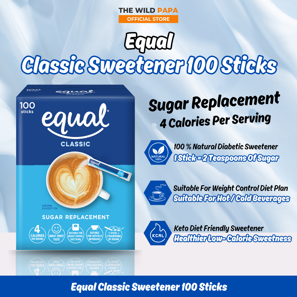 EQUAL Classic Natural Sweetener 50 / 100 Sticks Substitute Sugar