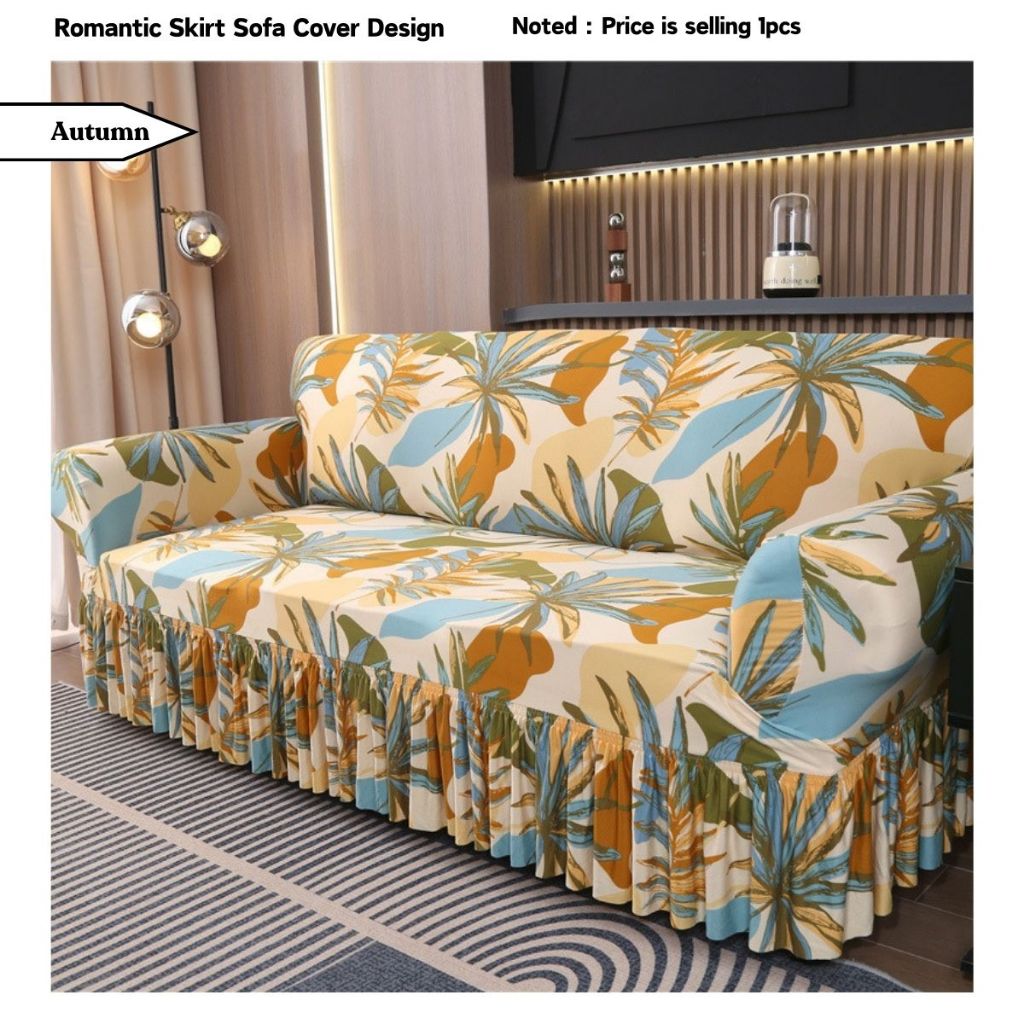Elastic Sofa Covers With Skirt Design, Penutup Sarung Sofa