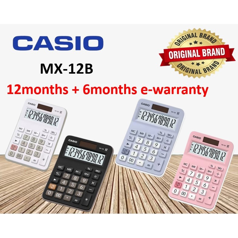 CASIO CALCULATOR MX-12B (BLACK , WHITE , PINK , BLUE) | Shopee Malaysia