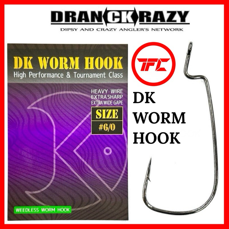 DRANCKRAZY DK Weedless Worm Hook Fishing For Lure Soft Plastic Zman