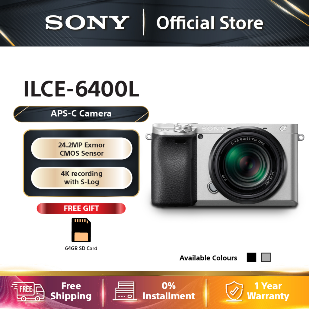 Sony ILCE6400L Alpha a6400 Emount camera + Free Gift [64GB SD Card] Shopee Malaysia