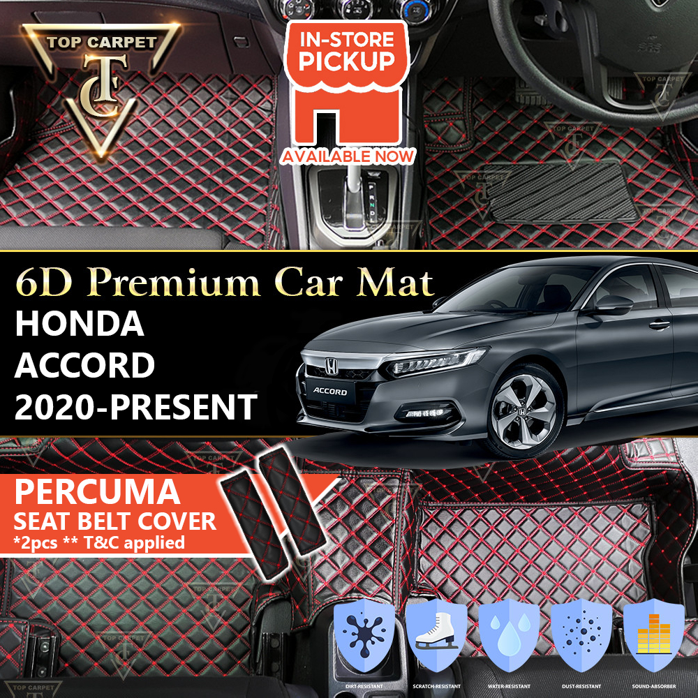HONDA ACCORD ( 2020 2024 ) 6D PU Leather Car Carpet VIP Car Mat Floor