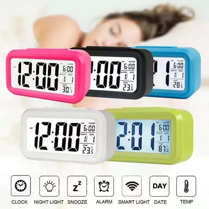 Time Clock Alarm Desktop Table Clock Electronic Alarm Digital Desk ...