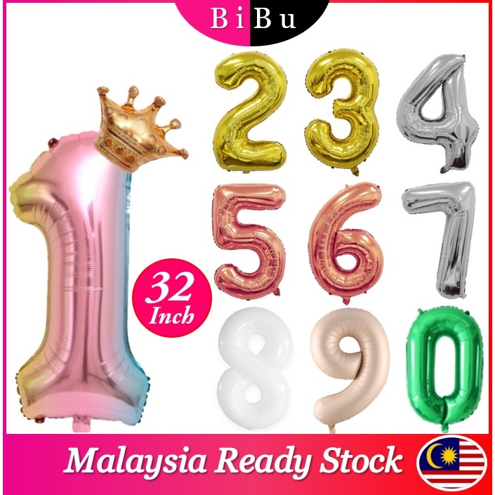 Number Balloon Rainbow Birthday Balloon For Birthday Party Decorations ...