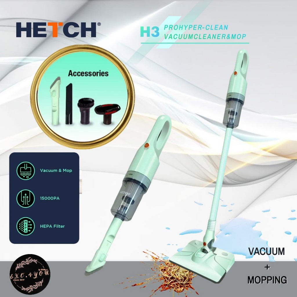 HETCH H3 Pro HyperClean Handheld Dust Mite Bed Vacuum Cleaner & Mop