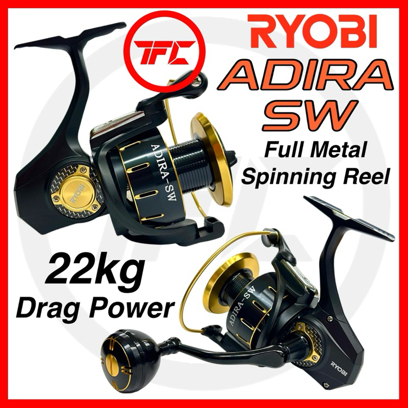 RYOBI ADIRA-SW 5500 & 6500 Full Metal Body Spinning Fishing Reel ...