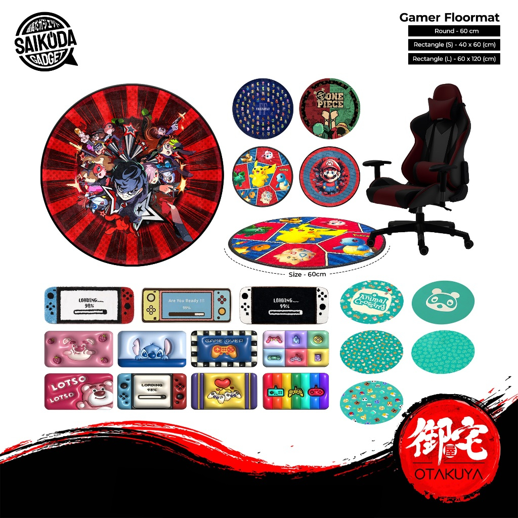 NEW ARRIVAL】 SAIKODA Anime Theme Round Gaming Carpet 60 cm - One Piece /  Pokemon / Final Fantasy / Mario / Persona | Shopee Malaysia