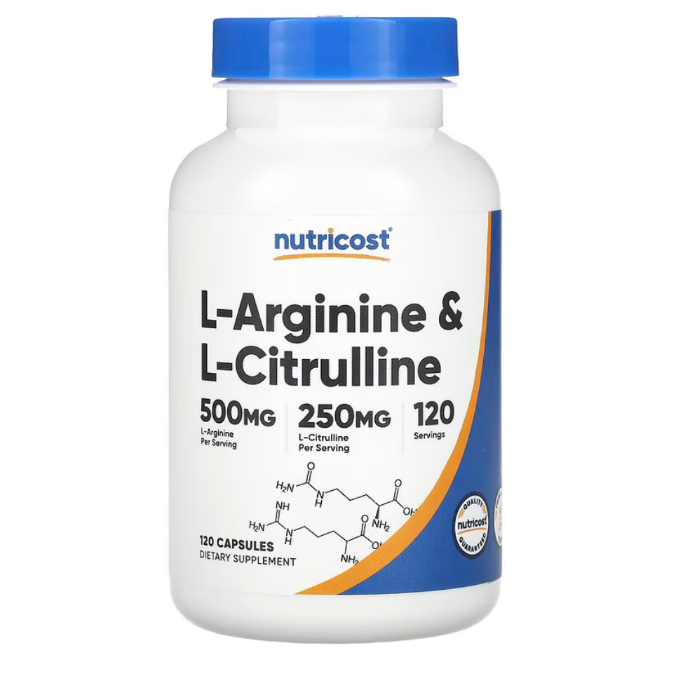 Nutricost, L-Arginine + L-Citrulline, 120 Capsules | 240 Capsules ...