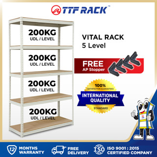 TTF Rack™️ VITAL RACK 5 Level H150-240cm/ Boltless Rack Shelf Rack ...