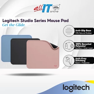 Logitech Studio Series Mouse Pad | Computer Mouse Mat | Anti-Slip Rubber Base | Spill Resistant - Rose / Graphite / Blue