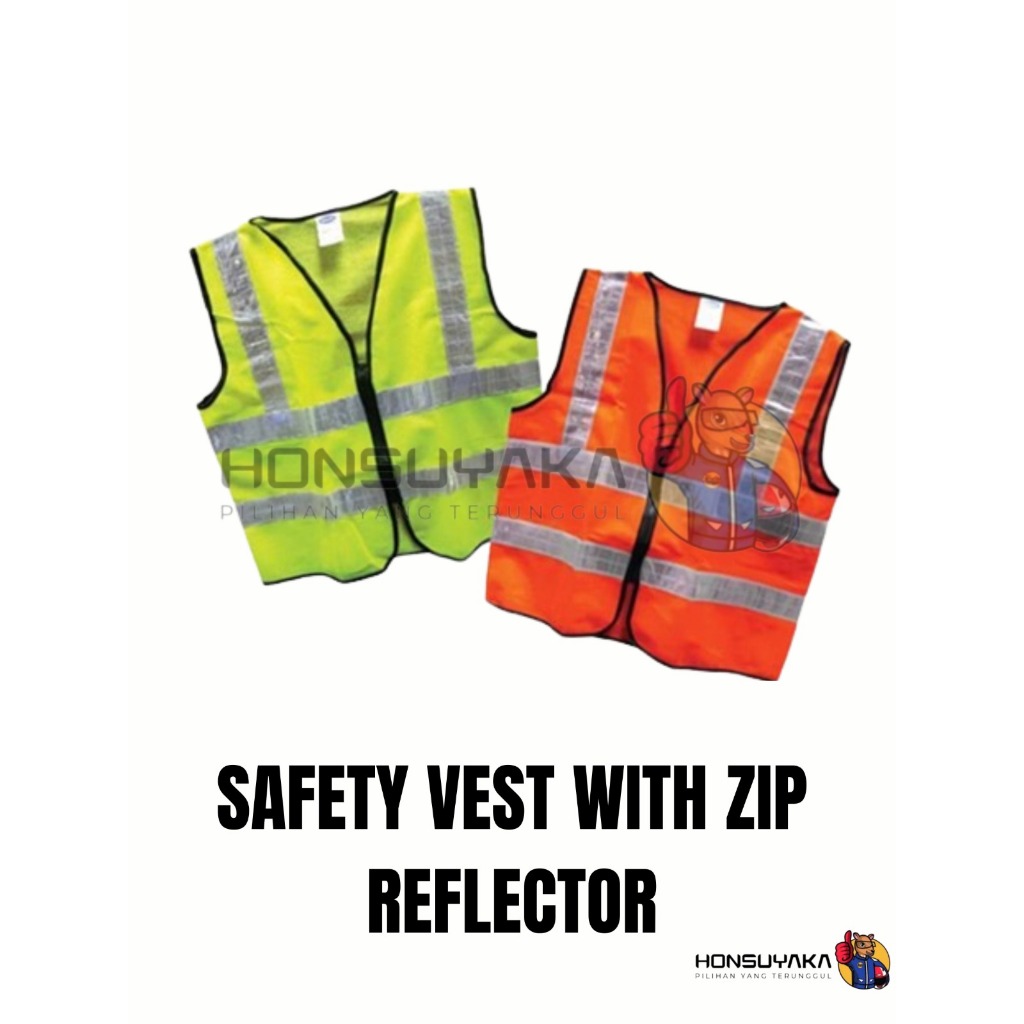 SAFETY VEST ZIP TYPE REFLECTIVE ORANGE/YELLOW | Shopee Malaysia