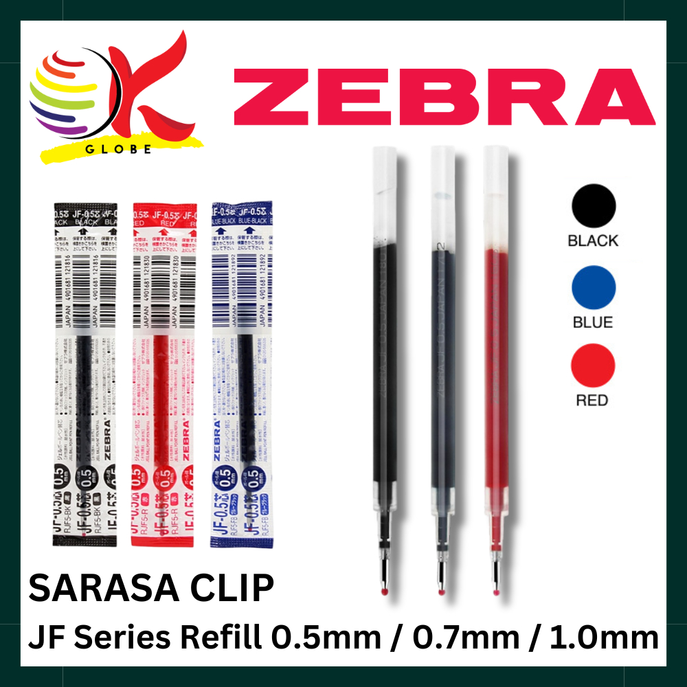 ZEBRA JF REFILL 0.5MM 0.7MM 1.0MM FOR SARASA CLIP GEL PEN JJ15 JJB15