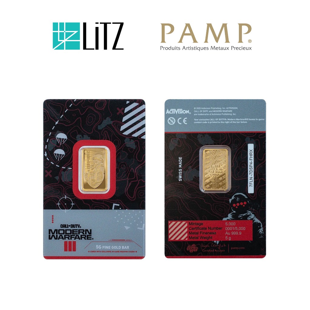 [5 gram] LITZ PAMP Suisse CALL OF DUTY Limited Edition Gold Bar (999.9 ...