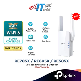 TP-Link RE705X / RE605X / RE505X WiFi 6 Dual Band Range Extender Repeater OneMesh Access Point