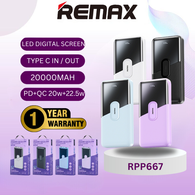 Remax RPP-666/667 Portable Charger 20000mah/10000mah 20w+22,5 PD+QC ...