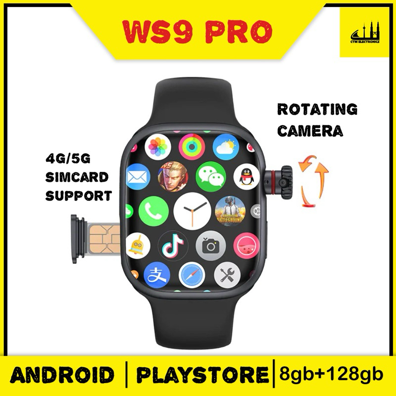 WS9 ultra smartwatch with camera 4g sim cardsupport[1gbram+