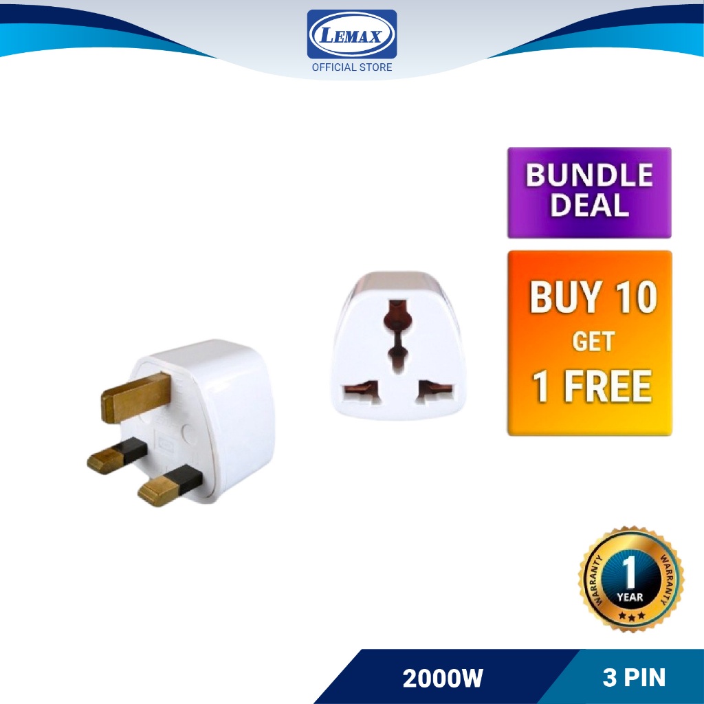 LMX 3 Pin Traveling Adaptor Universal Plug Socket (UK/US/China ...